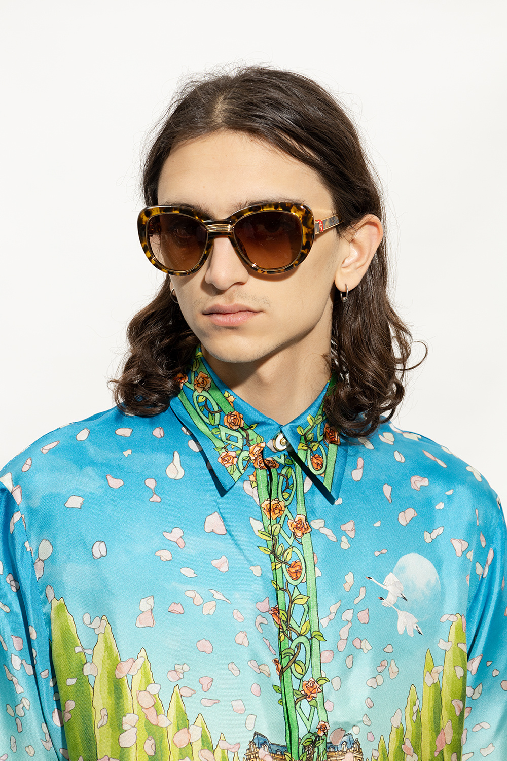 サングラス Casablanca Cat Eye Sunglasses in Brown Acetate Sunglasses sale. Oversized Cat Eye Acetate Sunglasses, Brown